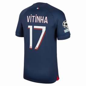 Nike Paris Saint-Germain Vitinha Home Jersey w/ Champions League Patches 23/24 (Midnight Navy)