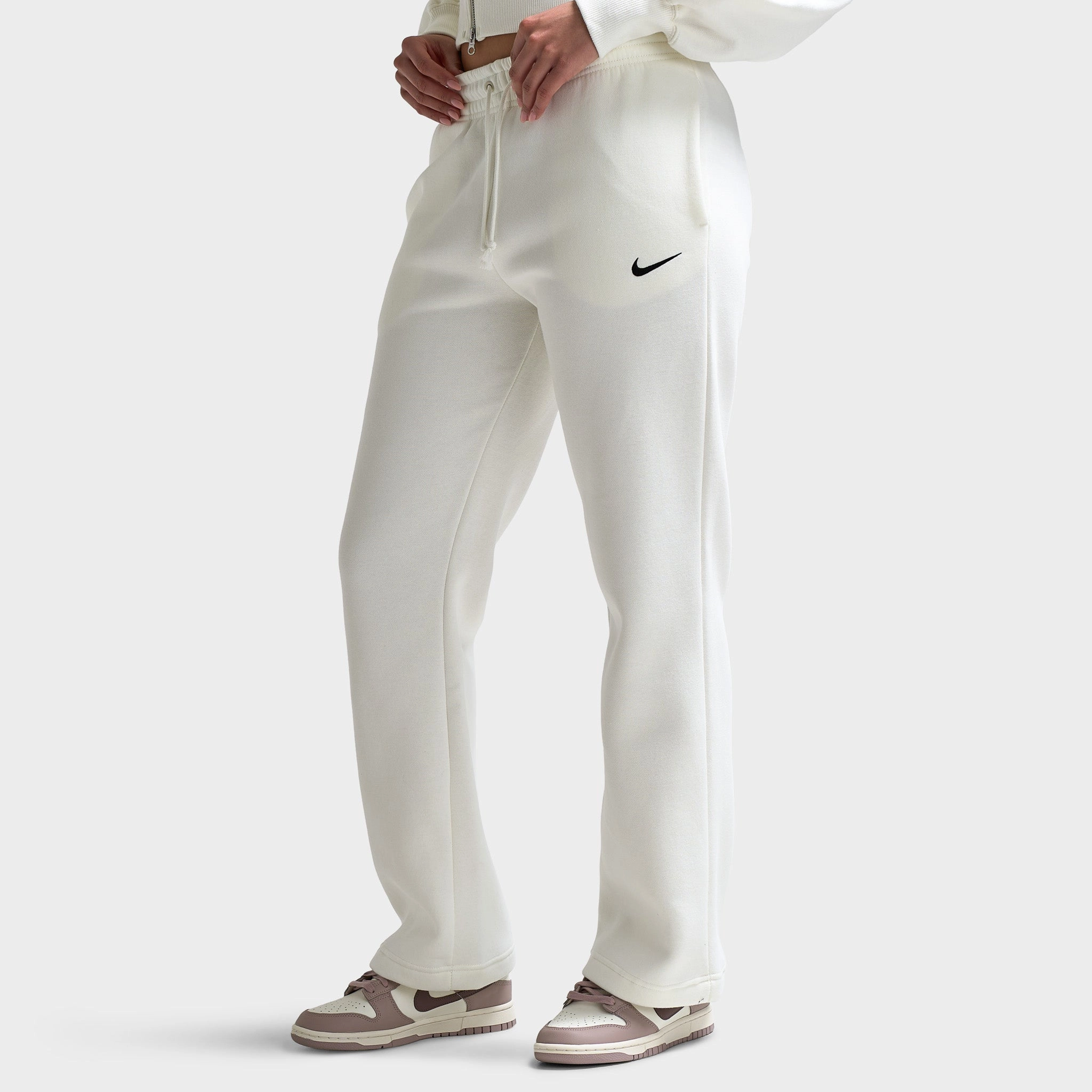 Nike Sportswear Women's Phoenix Fleece Mid-Rise Open-Hem Pants Sail / Black