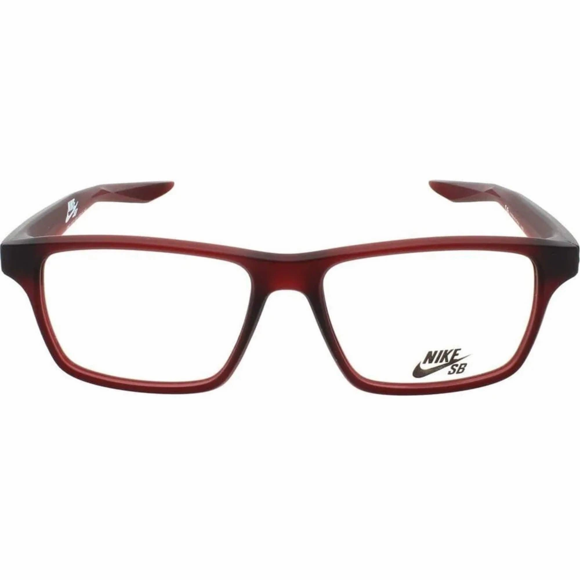 Nike Unisex Eyeglasses - Dark Red Plastic Square Frame Demo Lens | NIKE 7112 610