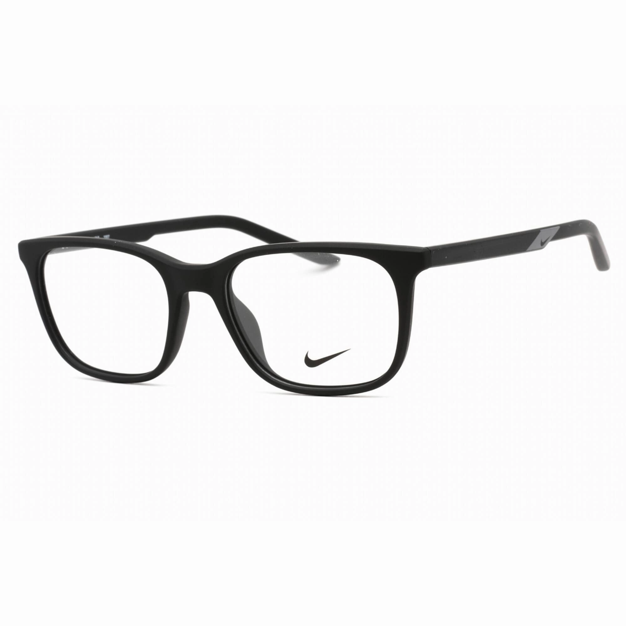 Nike Unisex Eyeglasses - Full Rim Matte Black Rectangular Plastic | NIKE 7255 001