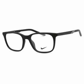 Nike Unisex Eyeglasses - Full Rim Matte Black Rectangular Plastic | NIKE 7255 001