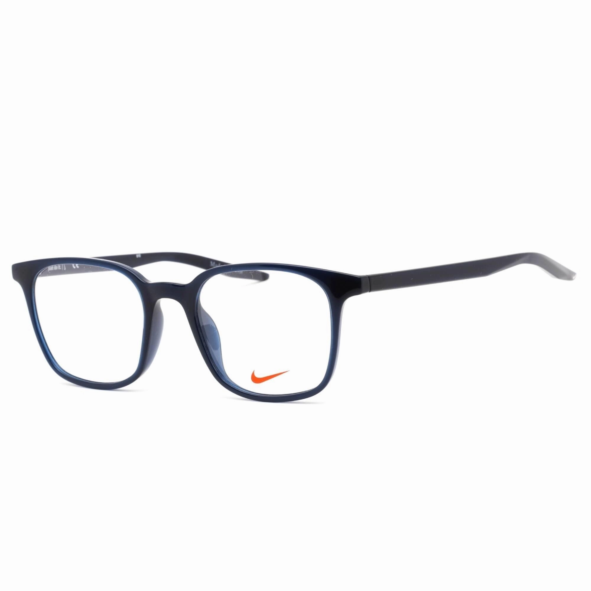 Nike Unisex Eyeglasses - Full Rim Obsidian Square Plastic Frame Clear Lens | 7124 420