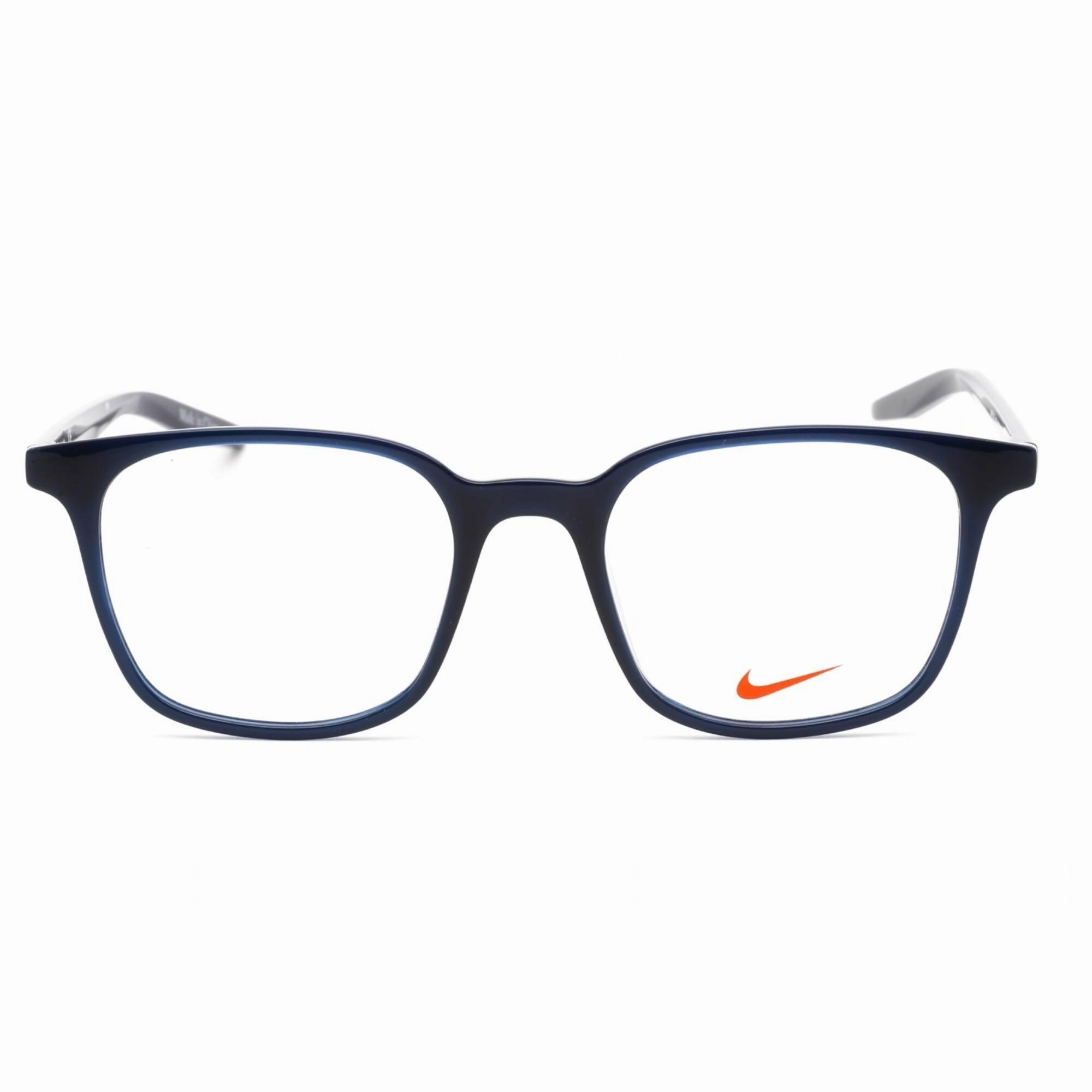 Nike Unisex Eyeglasses - Full Rim Obsidian Square Plastic Frame Clear Lens | 7124 420