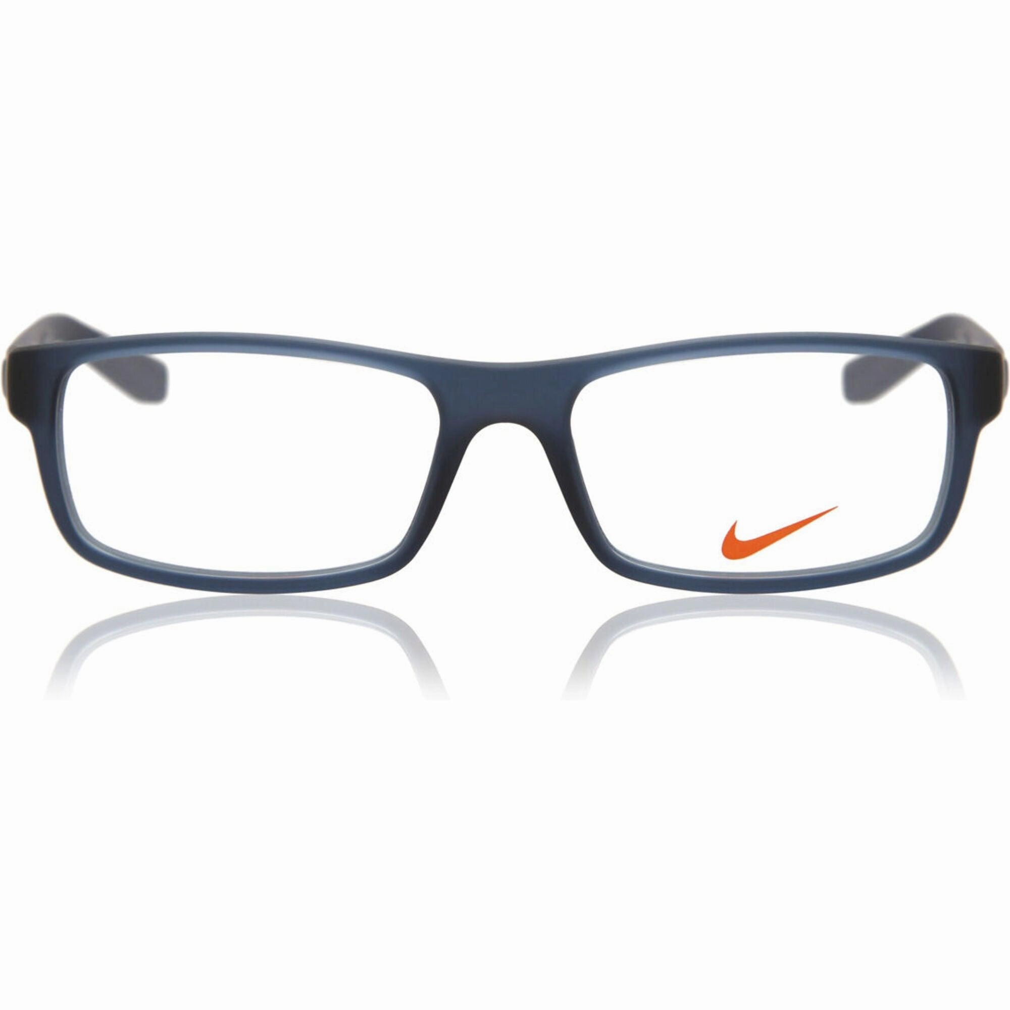 Nike Unisex Eyeglasses - Matt Midnight Navy Plastic Rectangular Frame | NIKE 5090 402
