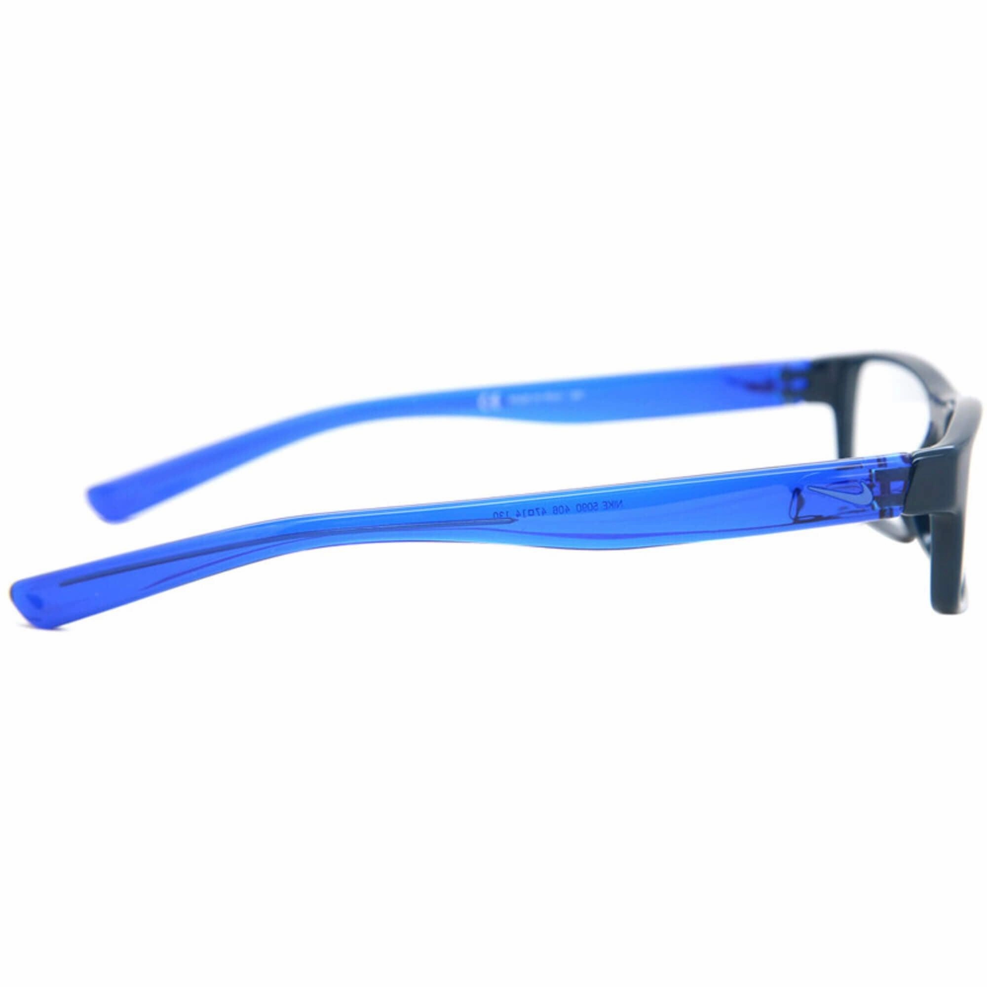 Nike Unisex Eyeglasses - Midnight Turq/Racer Blue Plastic Frame, 50 mm | NIKE 5090 406
