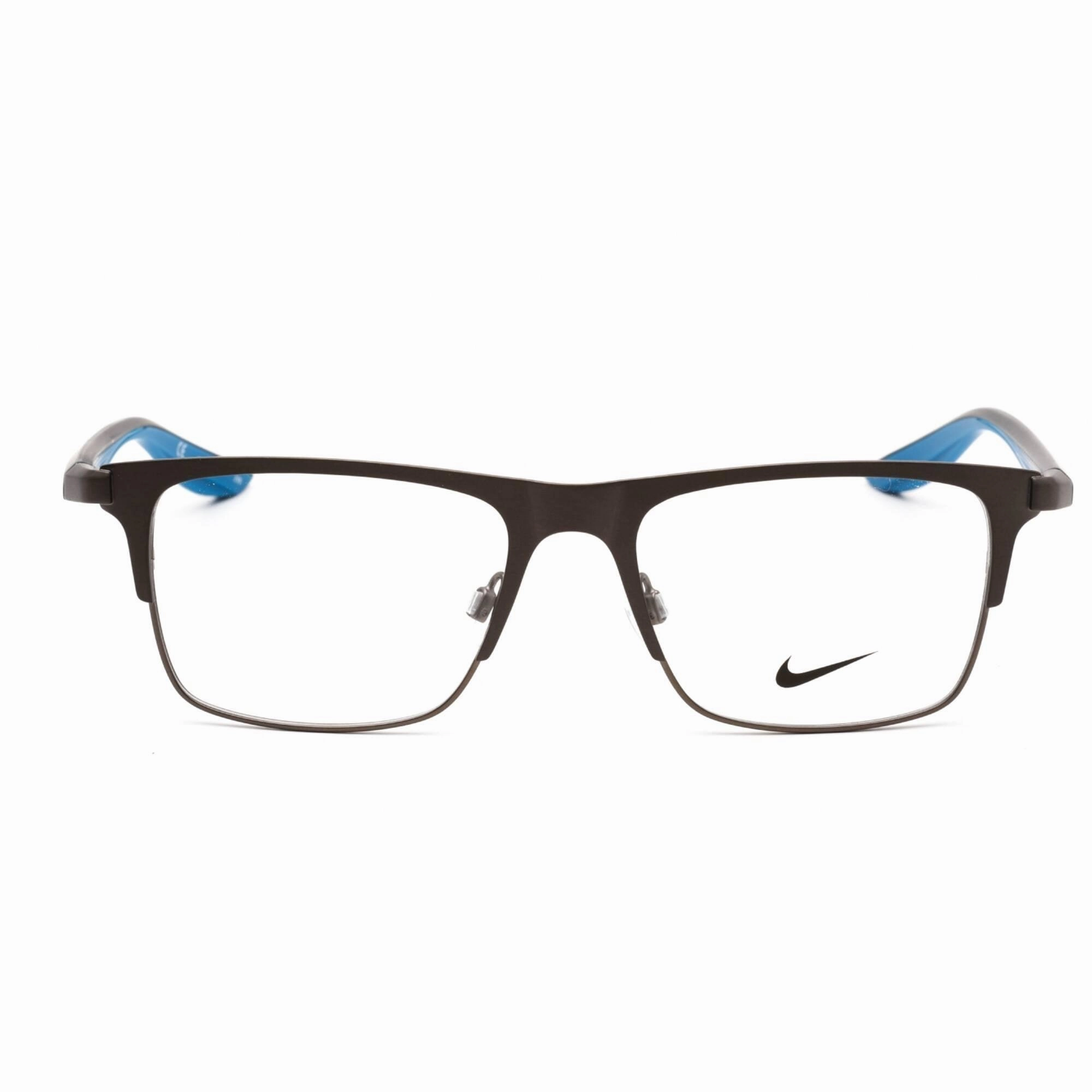 Nike Unisex Eyeglasses - Rectangular Brushed Gunmetal Metal Frame | NIKE 8150 070