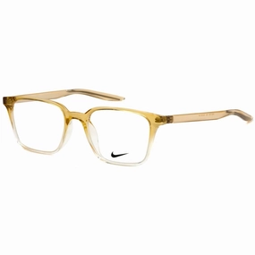 Nike Unisex Eyeglasses - Rectangular Club Gold Fade Plastic Frame | Nike 7126 703
