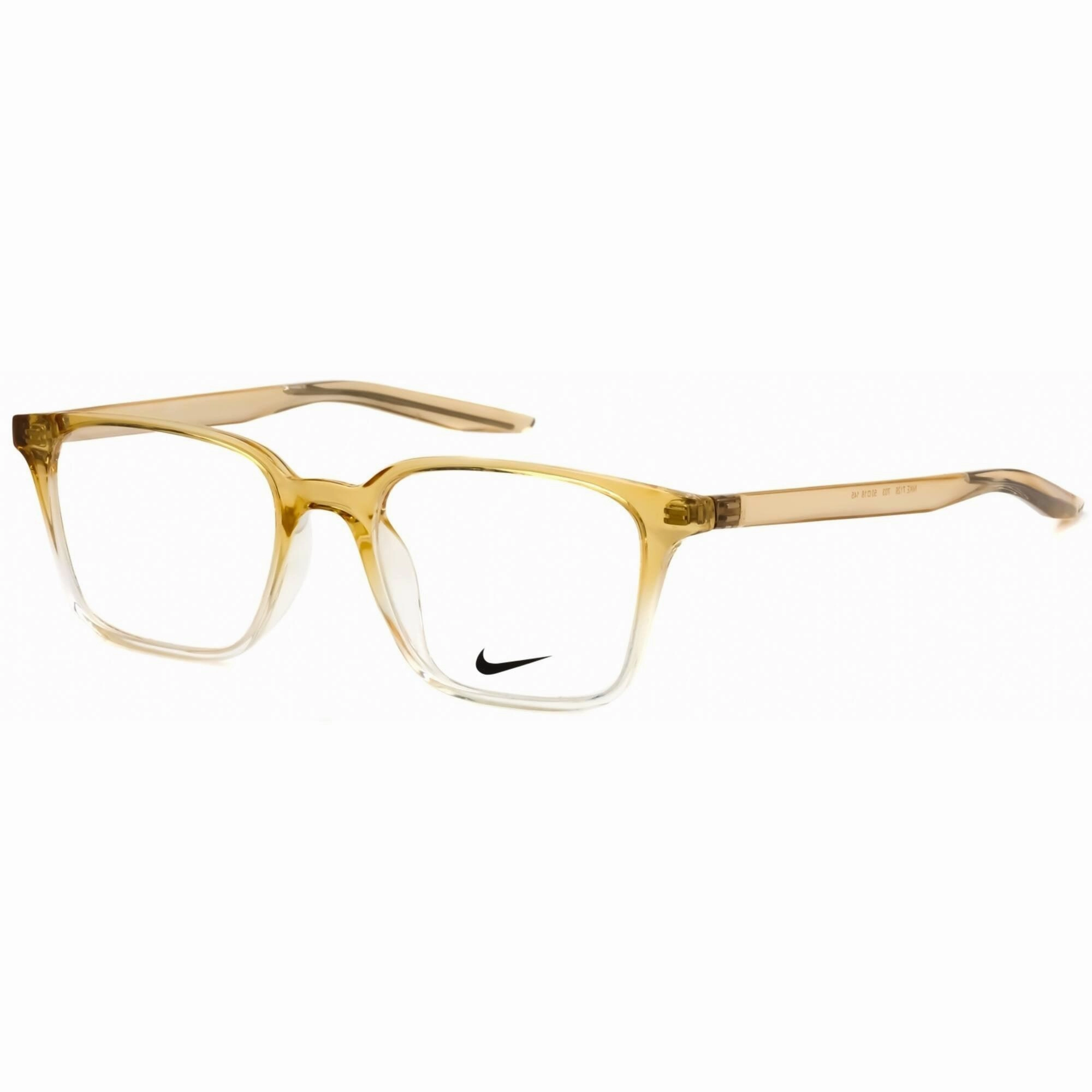 Nike Unisex Eyeglasses - Rectangular Club Gold Fade Plastic Frame | Nike 7126 703