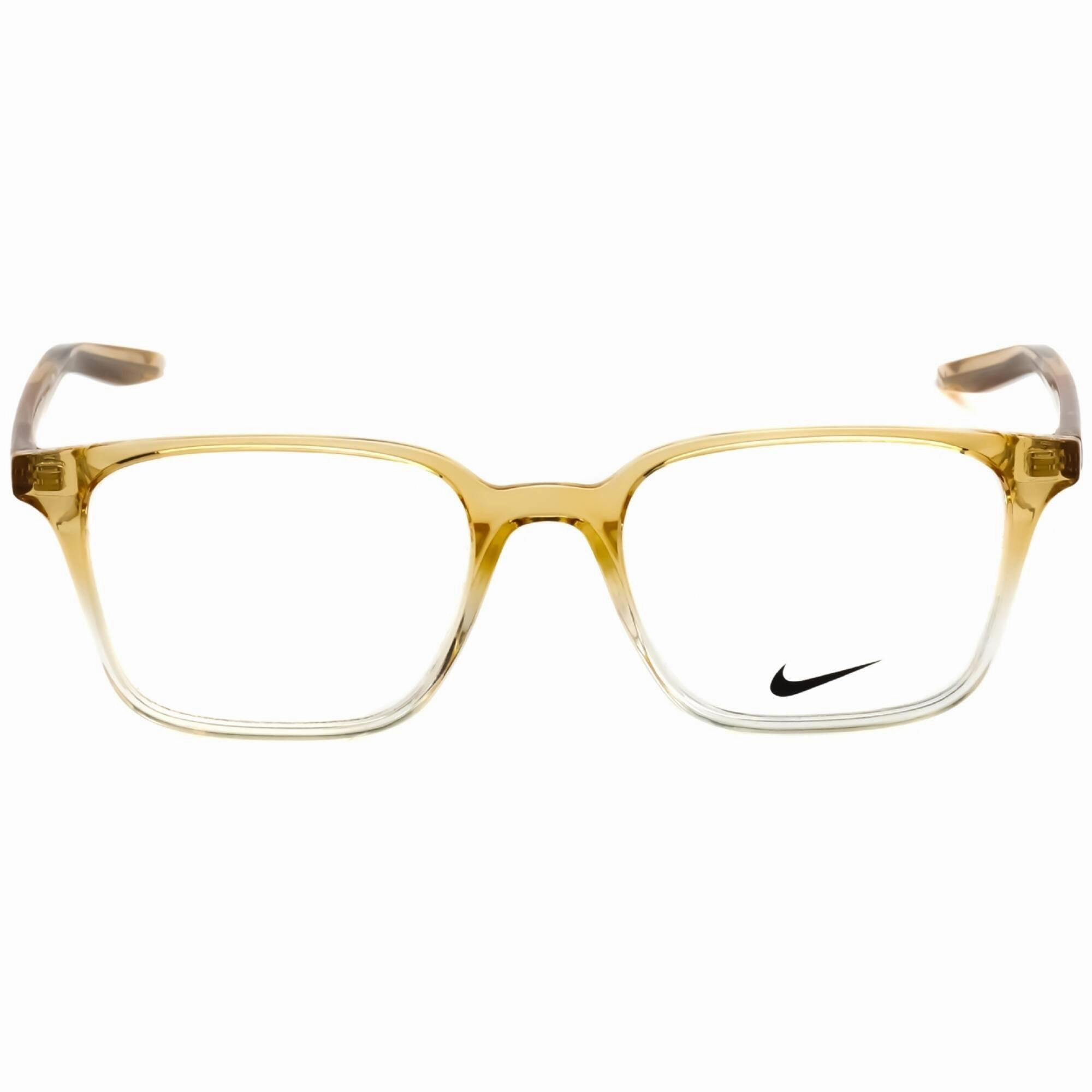 Nike Unisex Eyeglasses - Rectangular Club Gold Fade Plastic Frame | Nike 7126 703