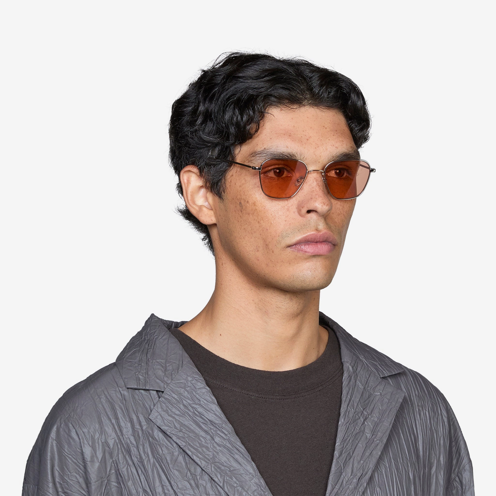 Otis Silver | Orange Solid Lens