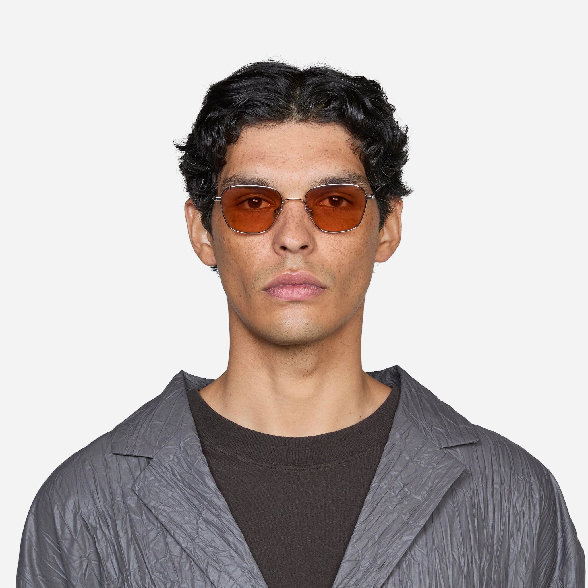 Otis Silver | Orange Solid Lens