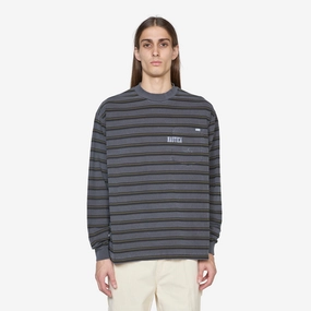 Pigment Dyed Border Longsleeve T-Shirt Navy