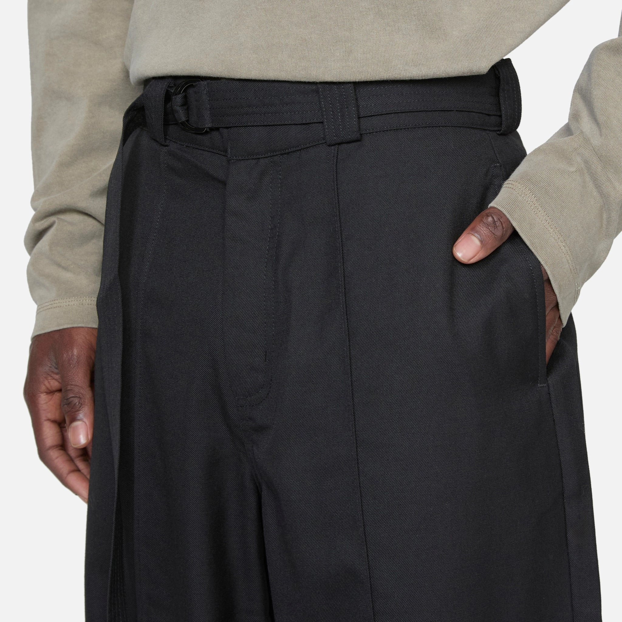 Pin Tuck Suit Pant Black