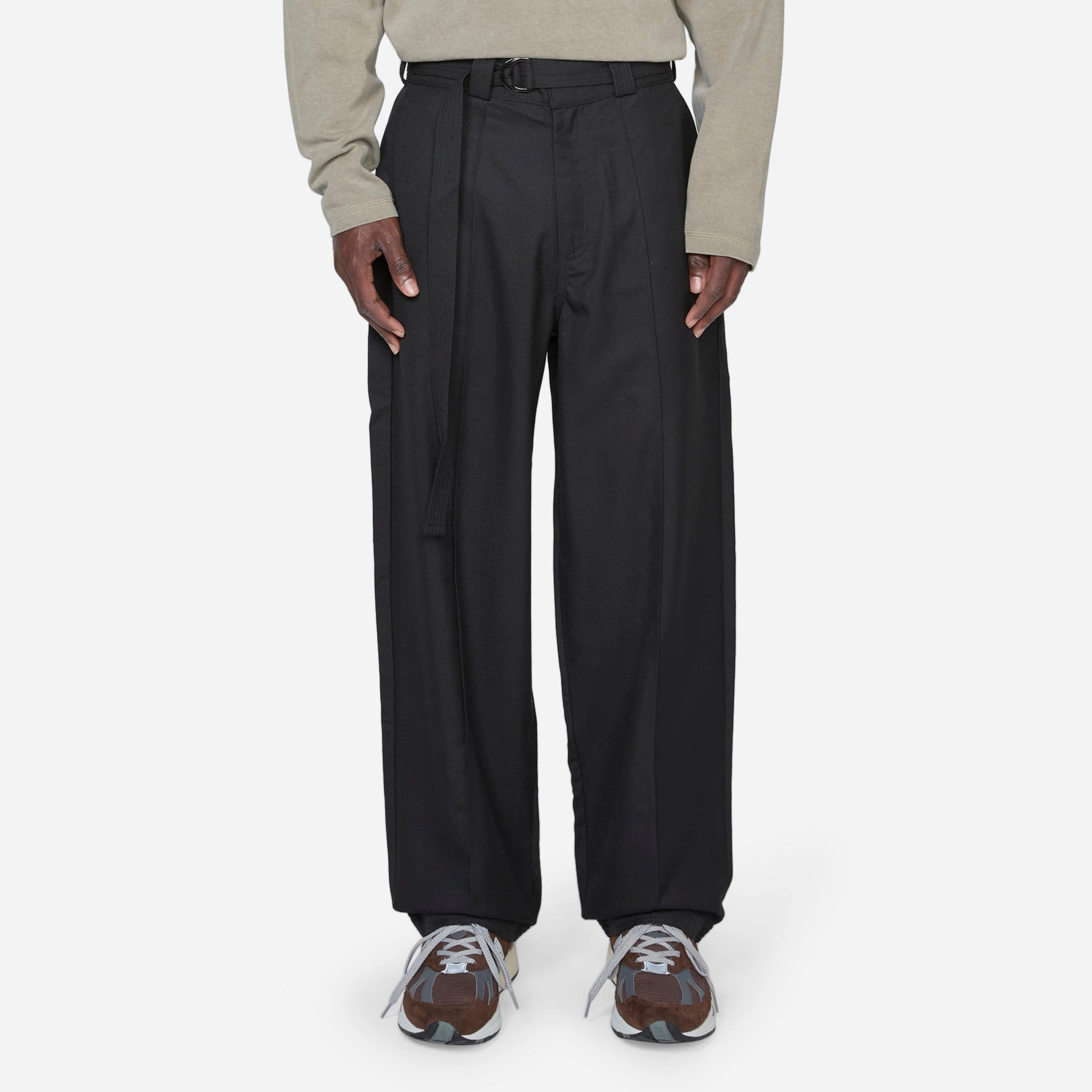Pin Tuck Suit Pant Black