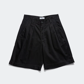 Pleated Oversized Shorts - Black/Charcoal