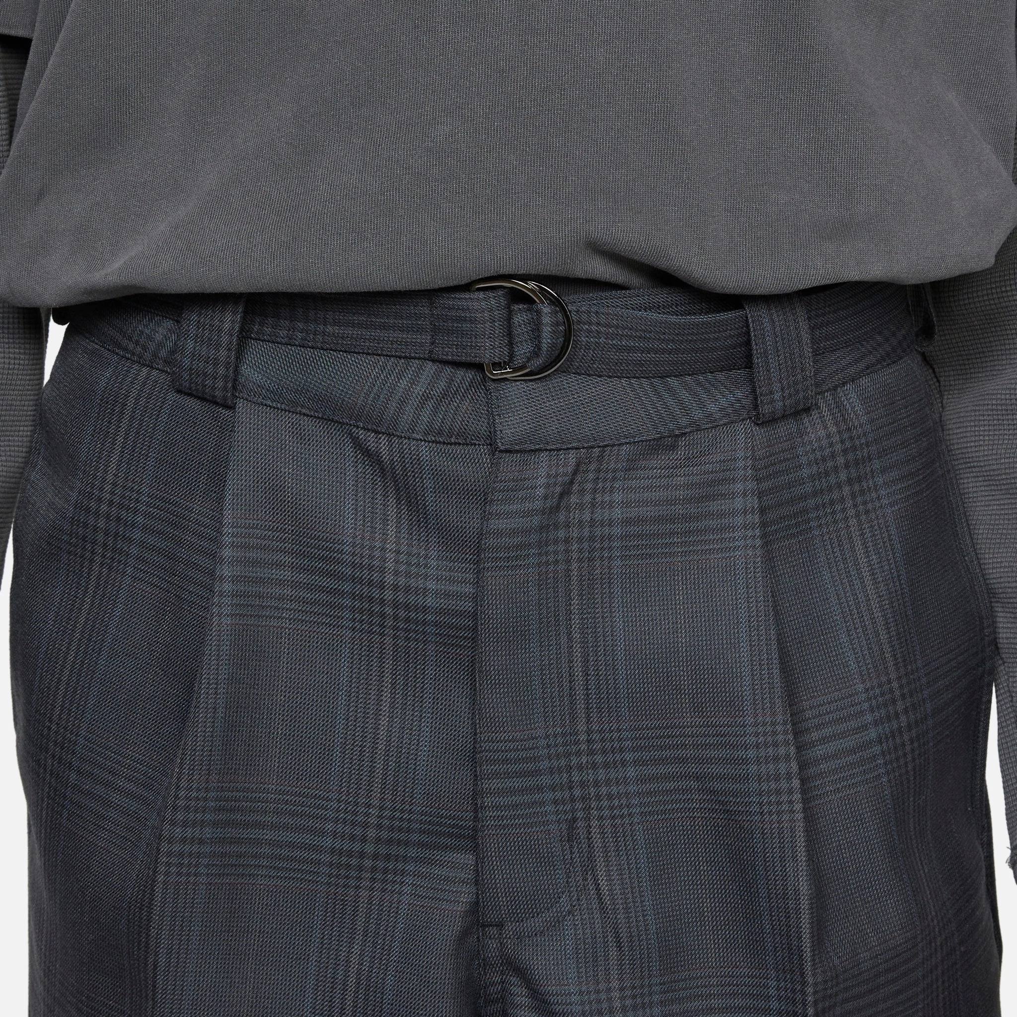 Pleated Suit Pant Dark Plaid