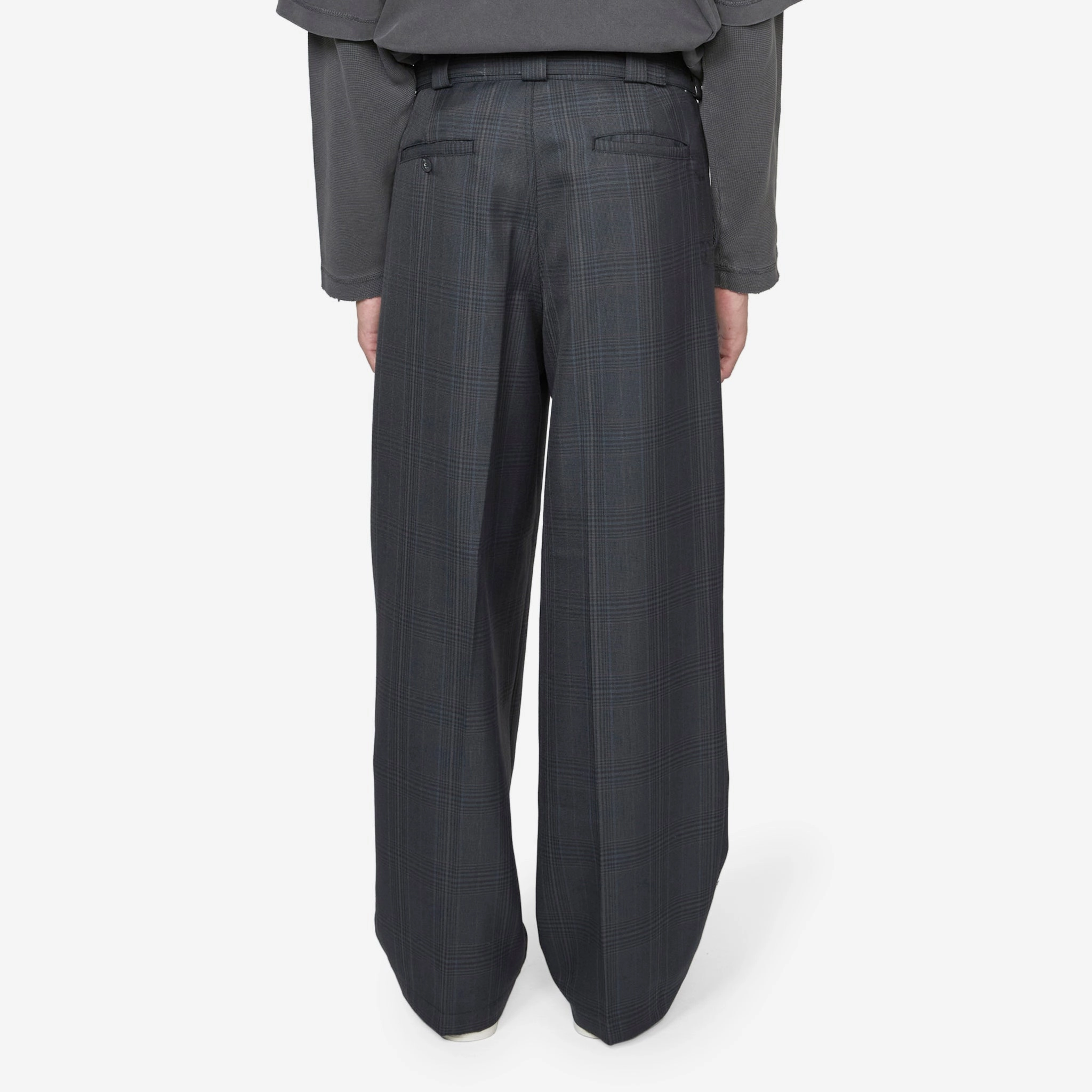 Pleated Suit Pant Dark Plaid
