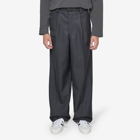 Pleated Suit Pant Dark Plaid