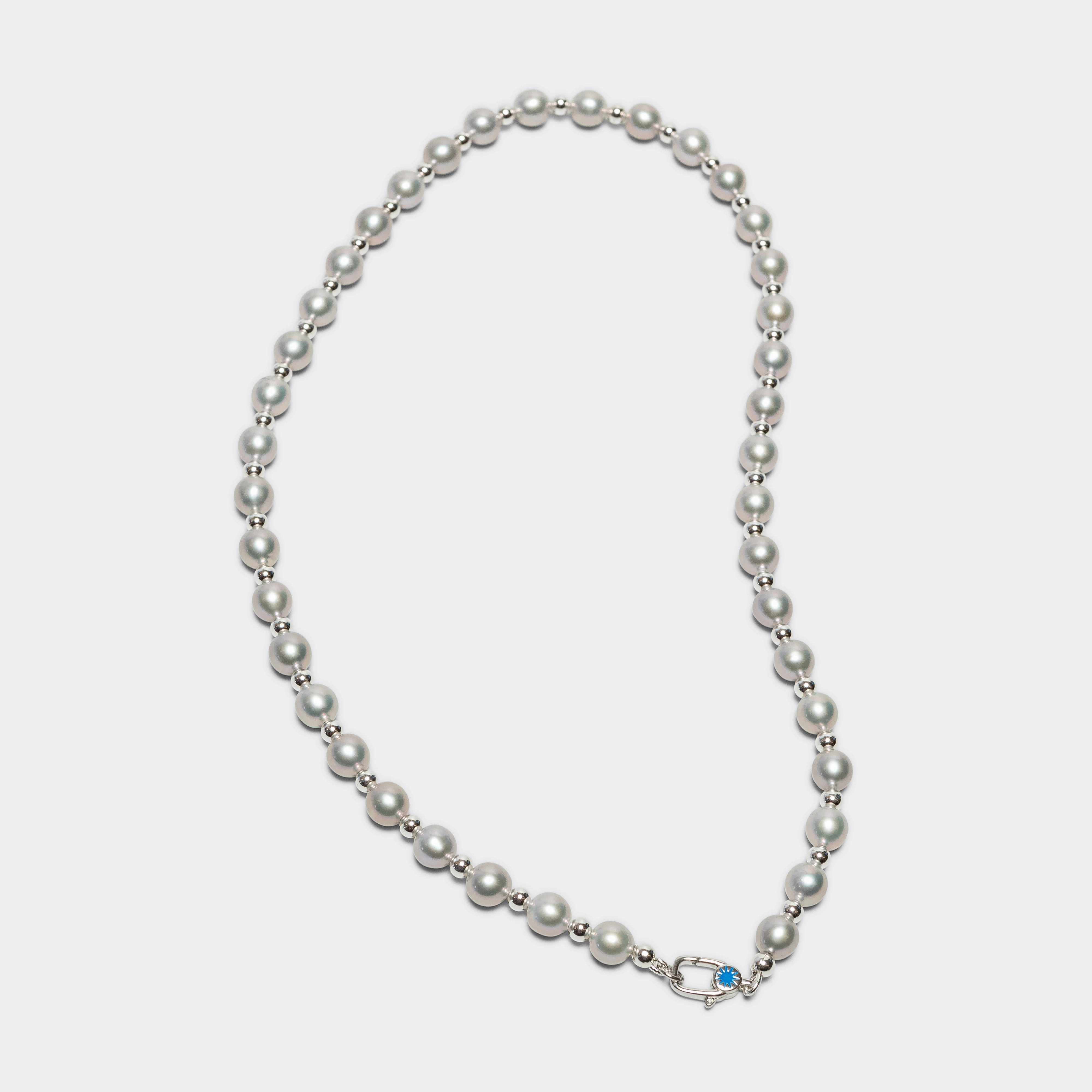 PPF Pearl Necklace - Silver Shine