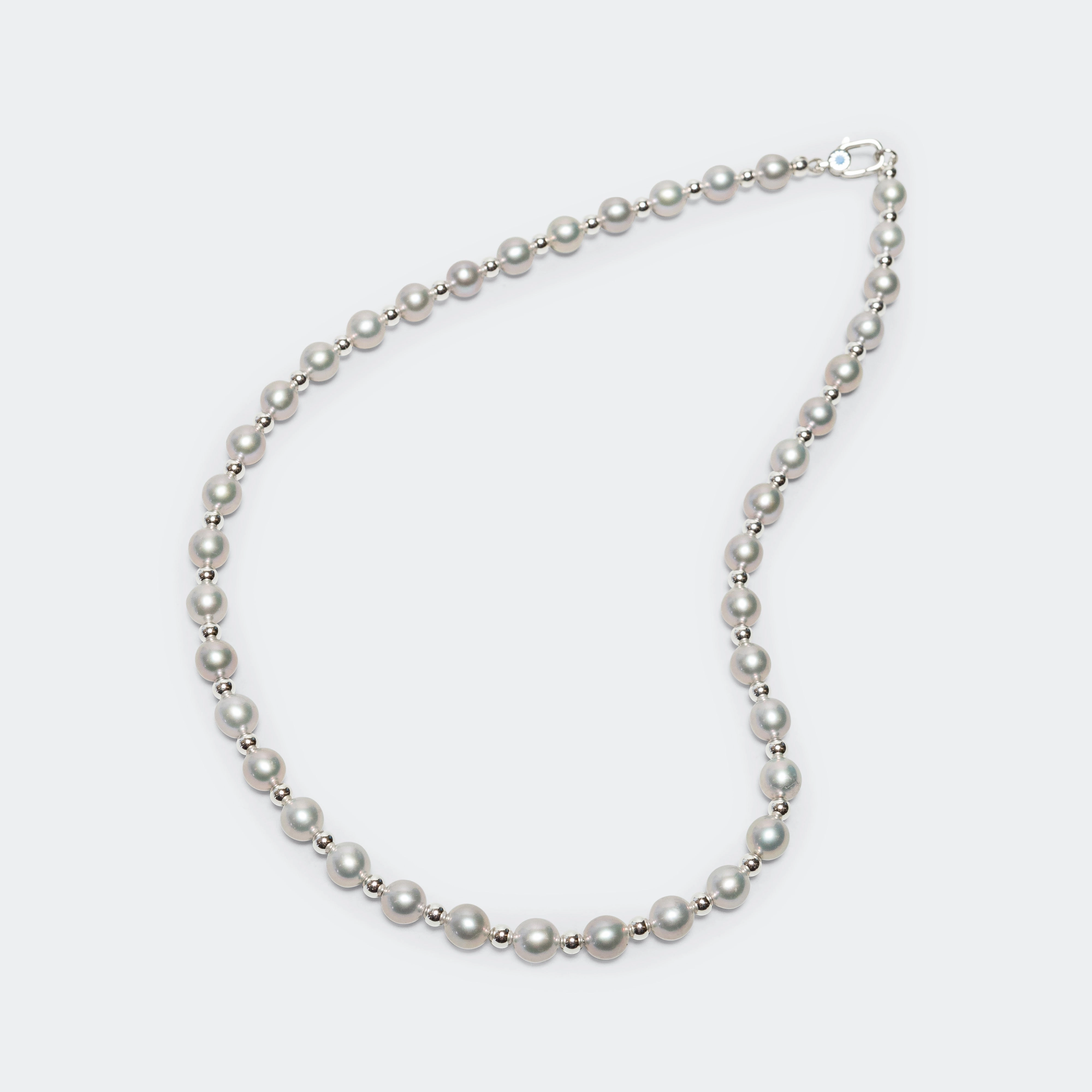 PPF Pearl Necklace - Silver Shine