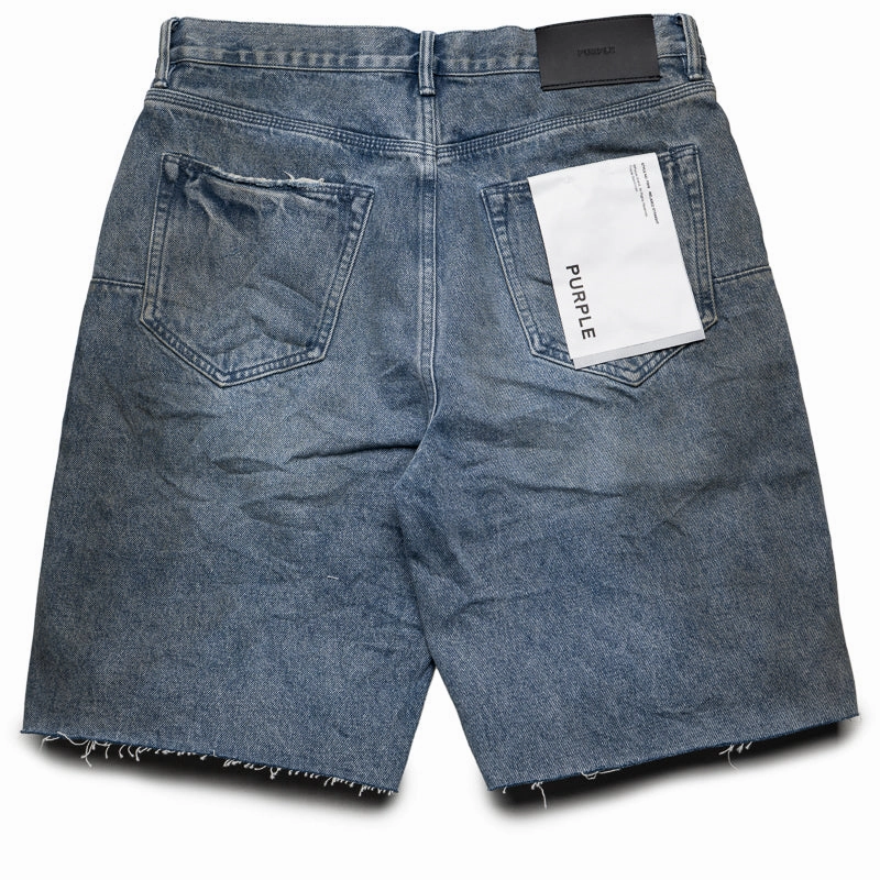 Purple Brand Ferrous Steel Denim Shorts - Mid Indigo