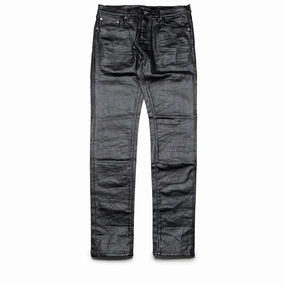 Purple Brand Low Rise Skinny Leg Patent Film Jean - Black