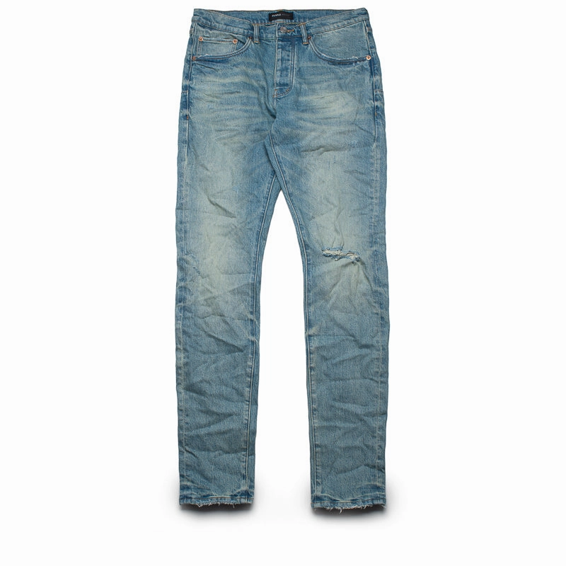 Purple Brand Low Rise Skinny Leg Vintage Knee Blowout Jean - Mid Indigo
