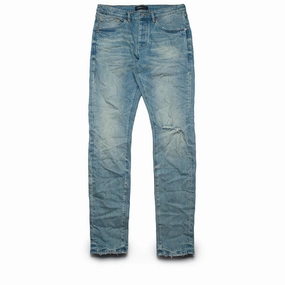 Purple Brand Low Rise Skinny Leg Vintage Knee Blowout Jean - Mid Indigo