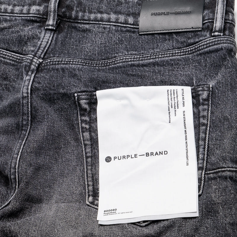 Purple Brand Mid Rise Slim Straight Leg Vintage Dirty Jean - Black