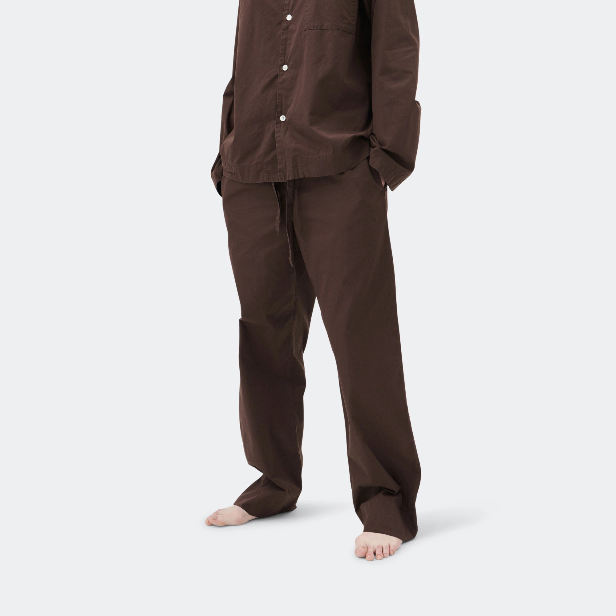 Pyjama Pants - Coffee Cotton Poplin