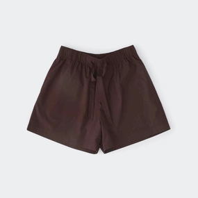 Pyjama Shorts - Coffee Cotton Poplin
