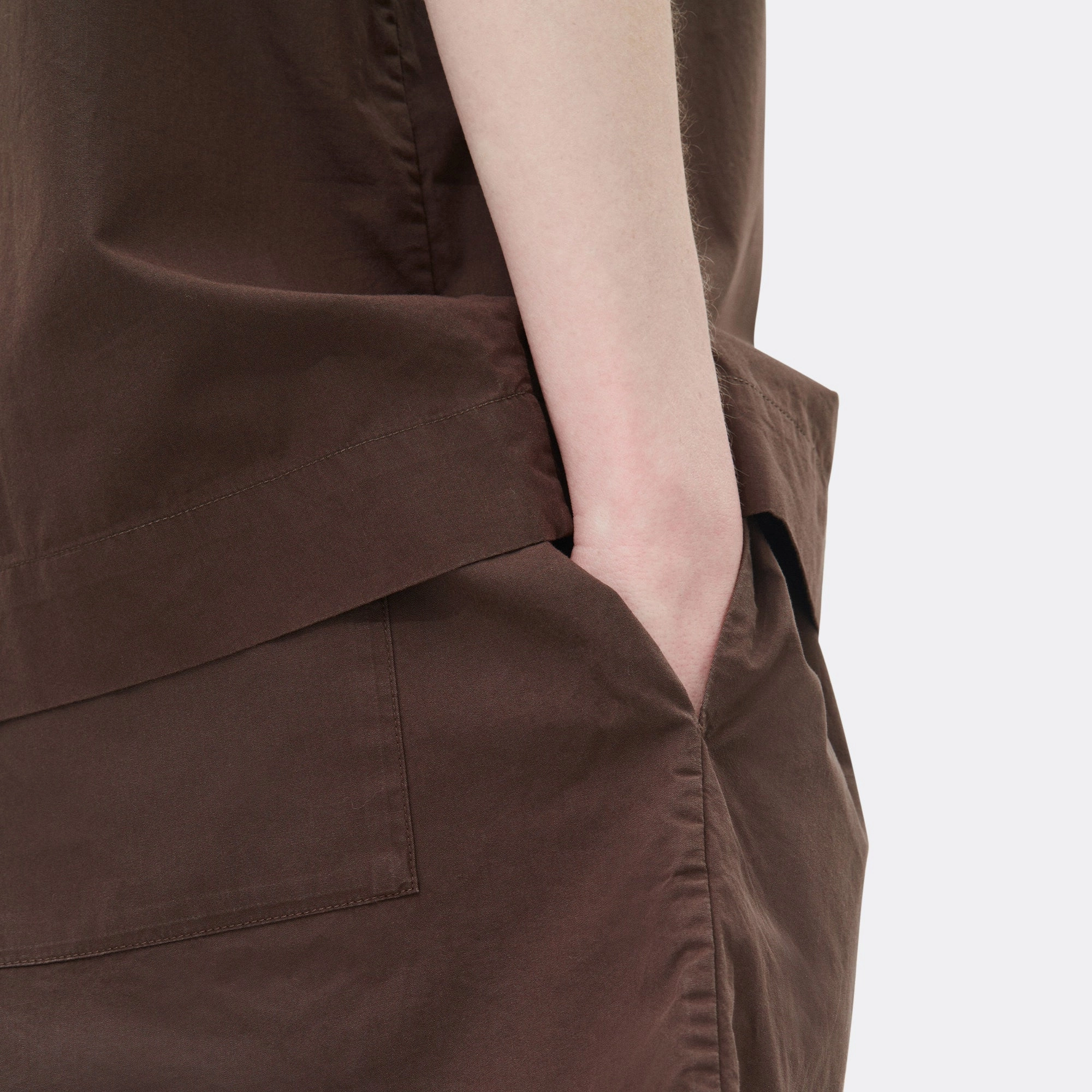Pyjama Shorts - Coffee Cotton Poplin