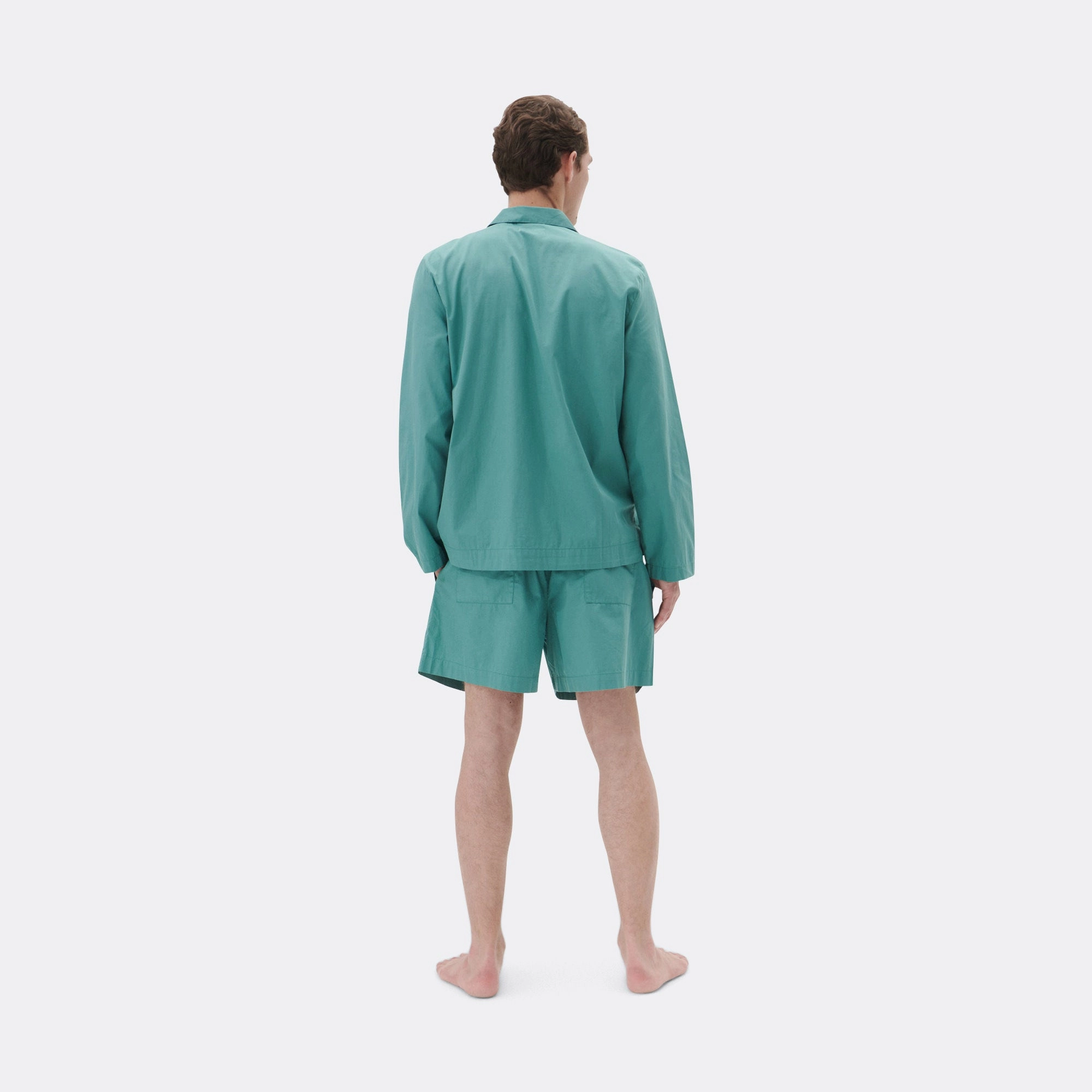 Pyjama Shorts - Vintage Green Cotton Poplin