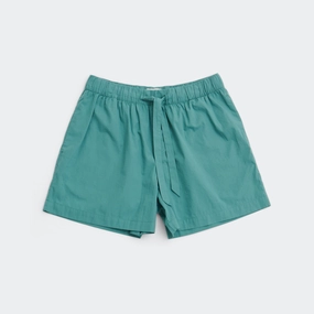 Pyjama Shorts - Vintage Green Cotton Poplin
