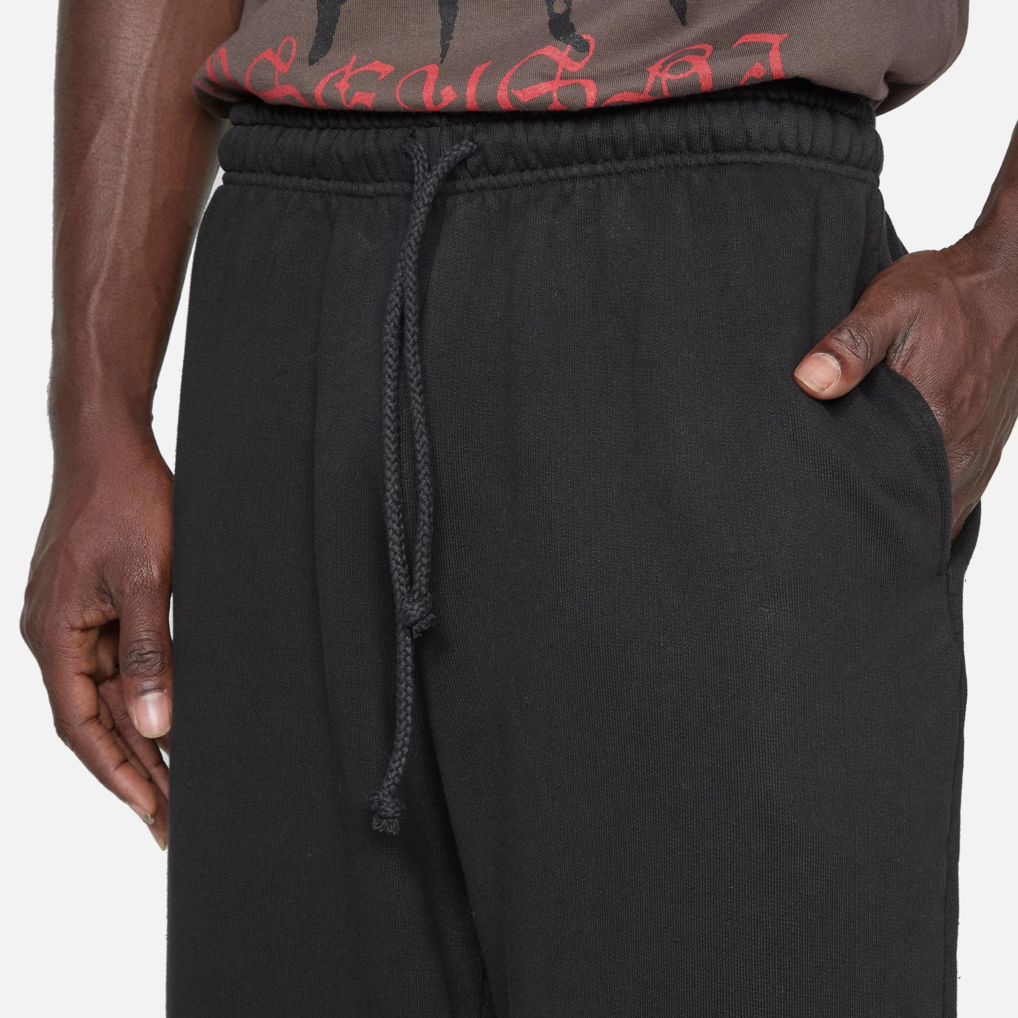 Raw Hem Sweatpants Black