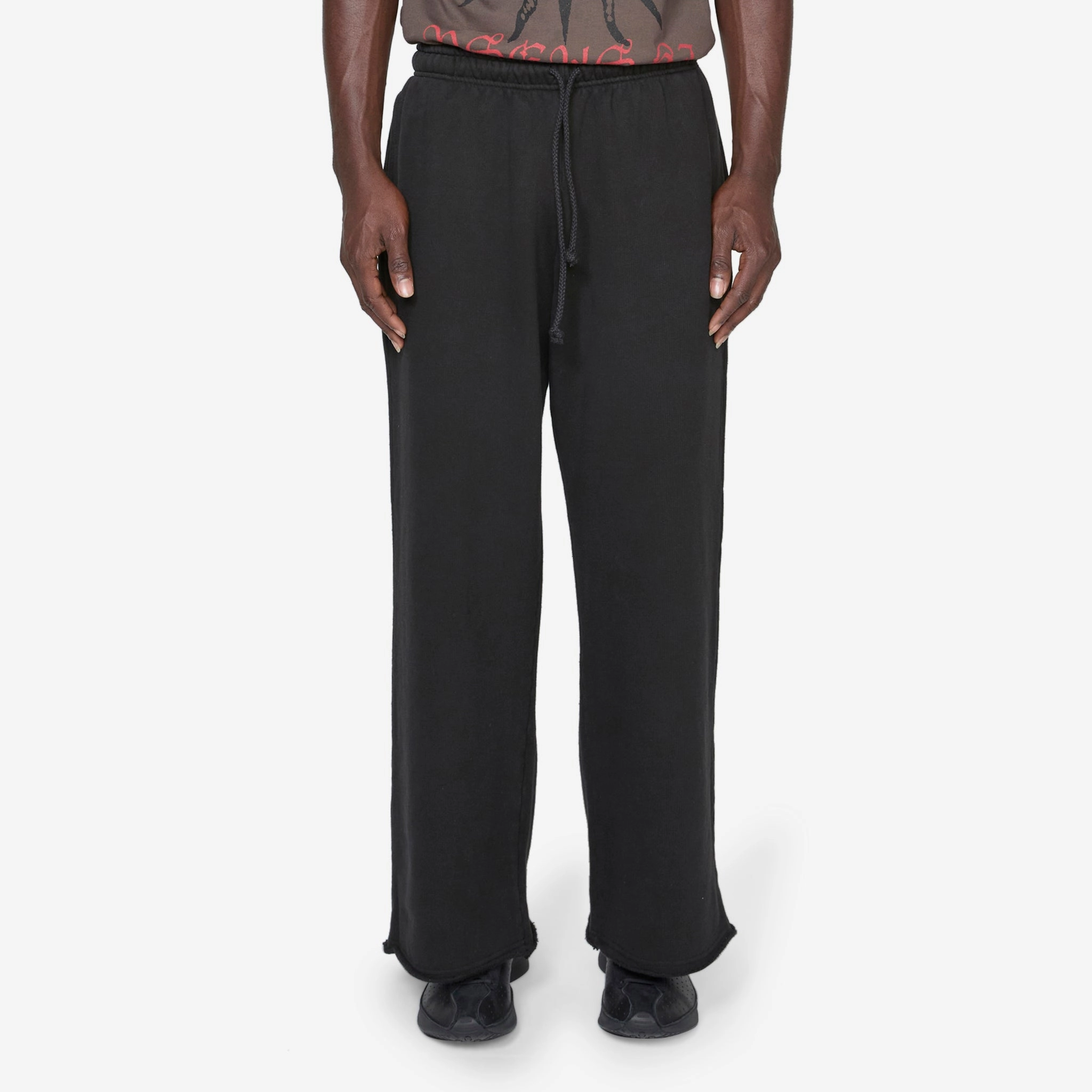 Raw Hem Sweatpants Black