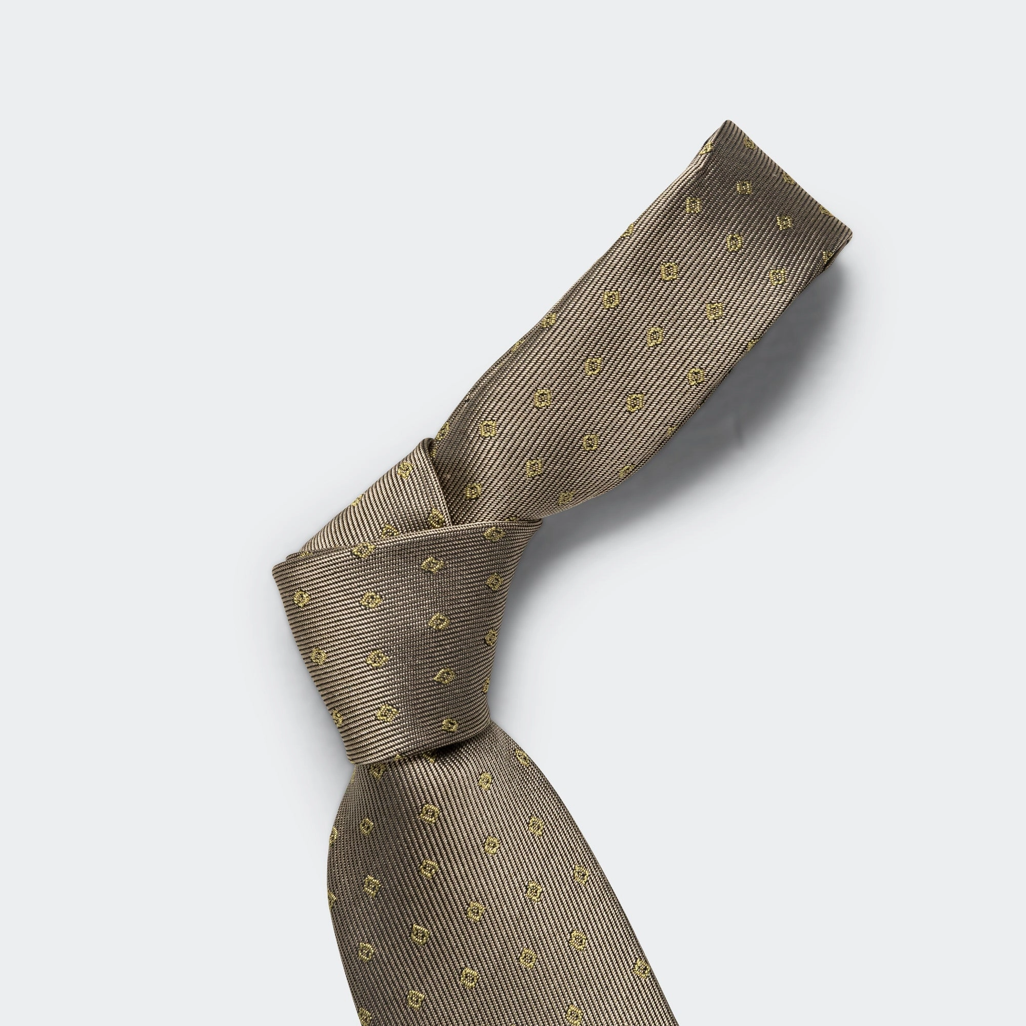 Silk Twill MARIA Tie - Grey/beige