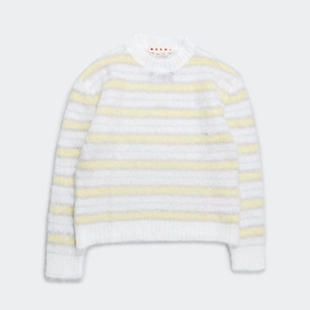 Striped Mohair Sweater - Lily White