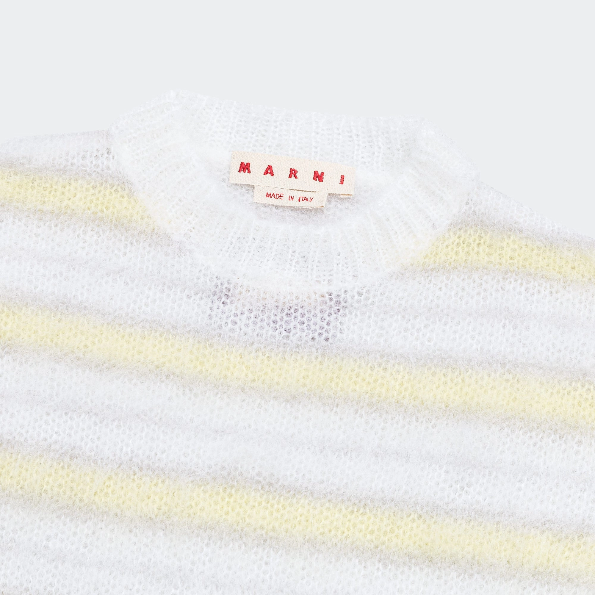 Striped Mohair Sweater - Lily White