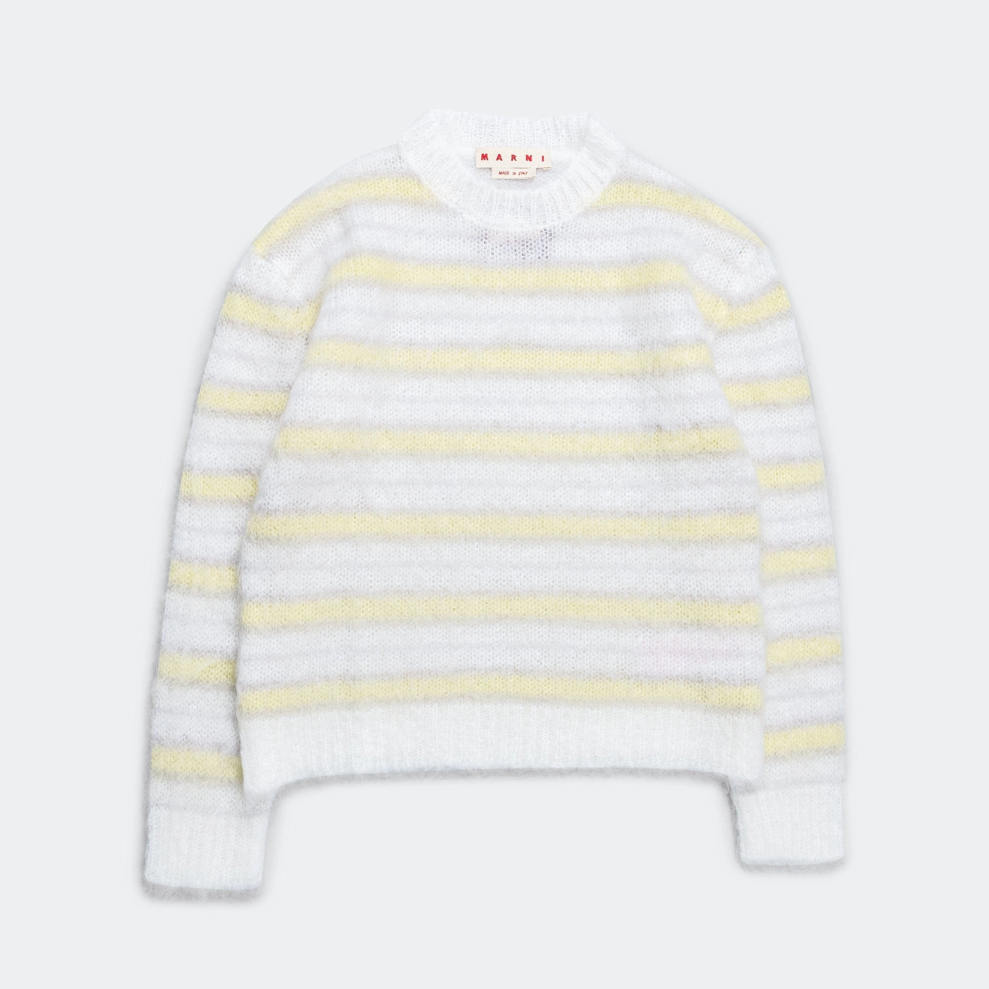 Striped Mohair Sweater - Lily White