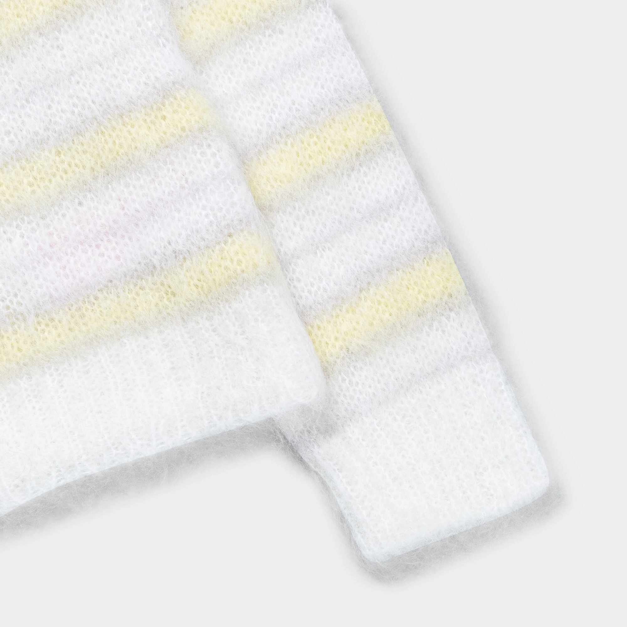 Striped Mohair Sweater - Lily White