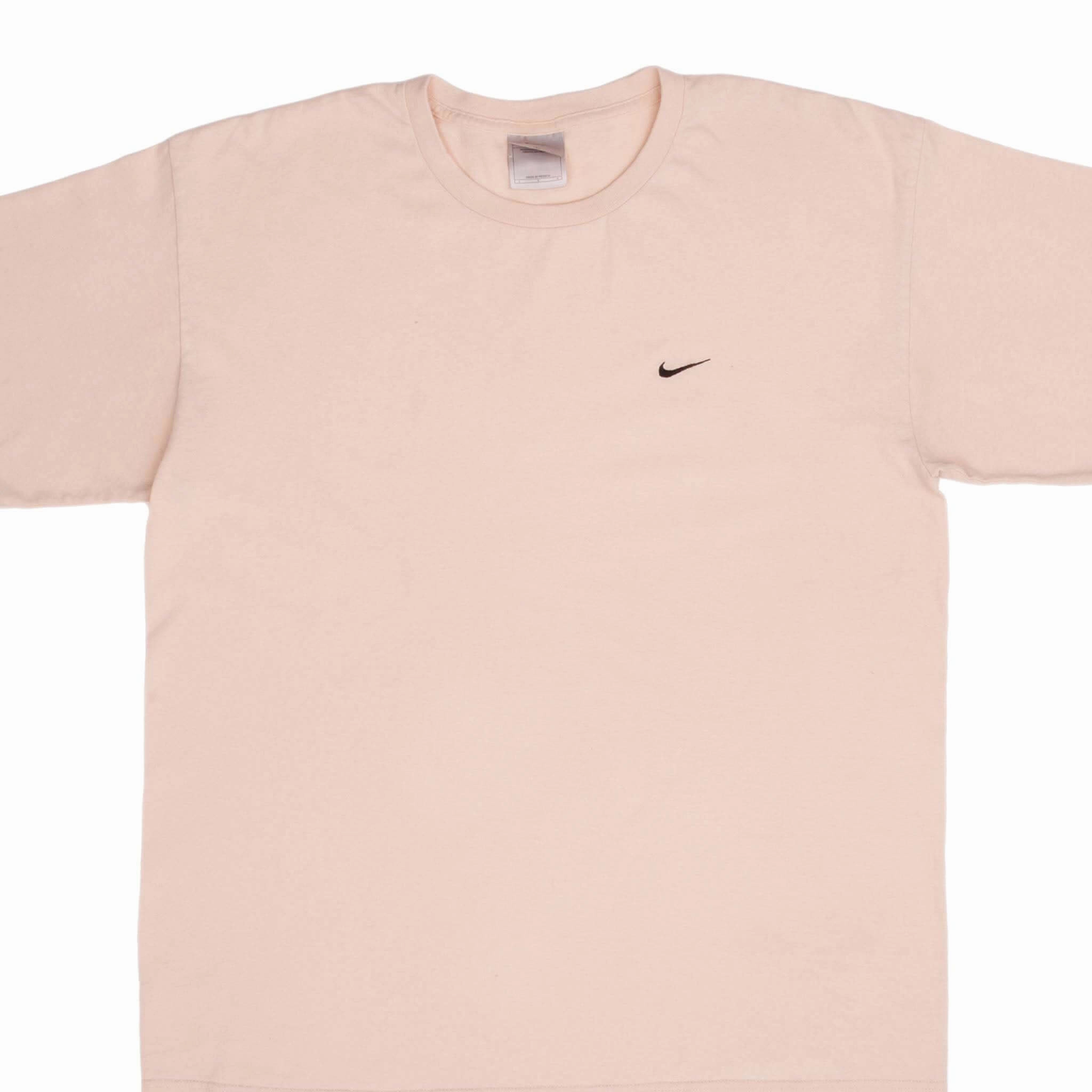 VINTAGE NIKE CLASSIC SWOOSH BEIGE TEE SHIRT 2000S SIZE LARGE