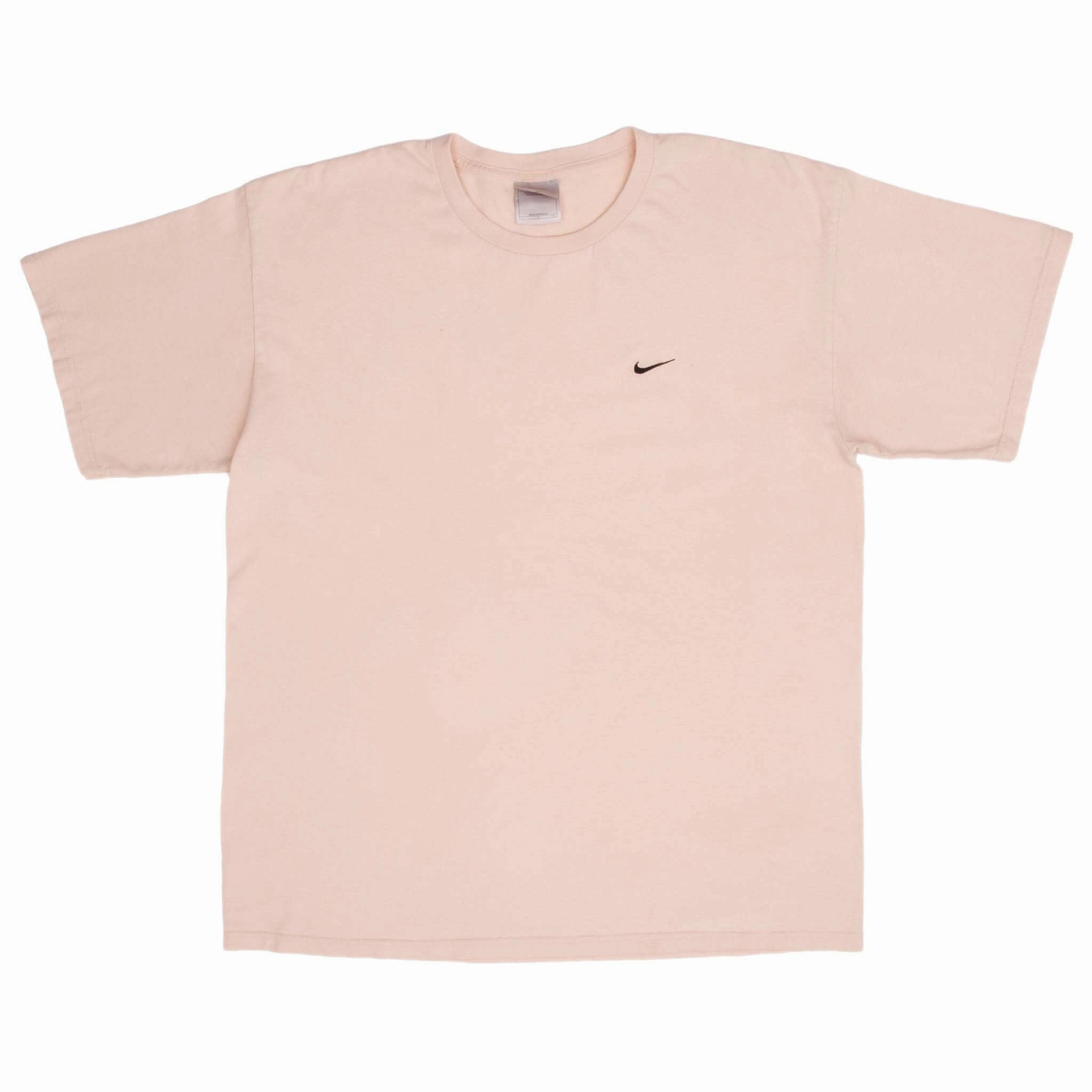 VINTAGE NIKE CLASSIC SWOOSH BEIGE TEE SHIRT 2000S SIZE LARGE