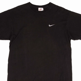 VINTAGE NIKE CLASSIC SWOOSH BLACK TEE SHIRT 1990S SIZE LARGE MADE IN USA