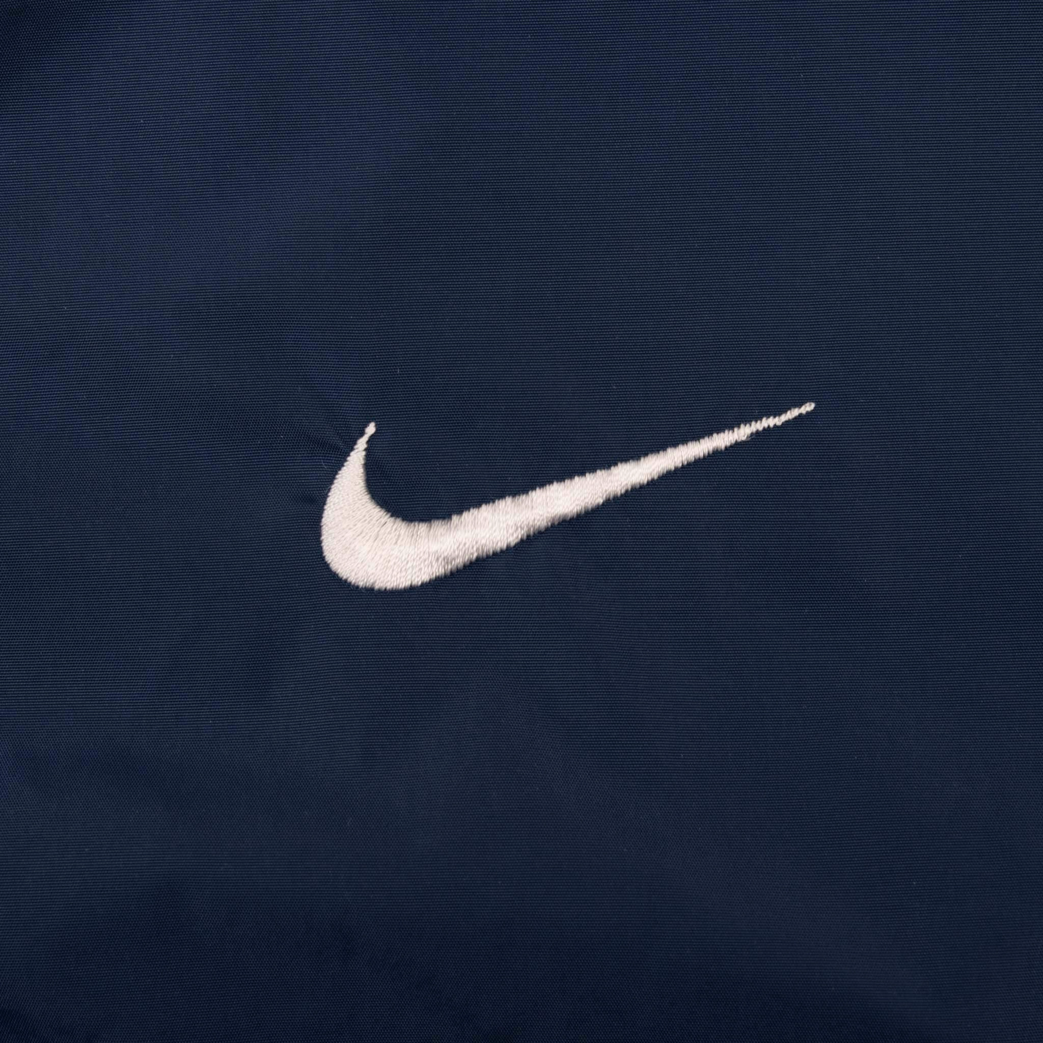 VINTAGE NIKE CLASSIC SWOOSH BLUE WINDBREAKER JACKET 1990S SIZE LARGE