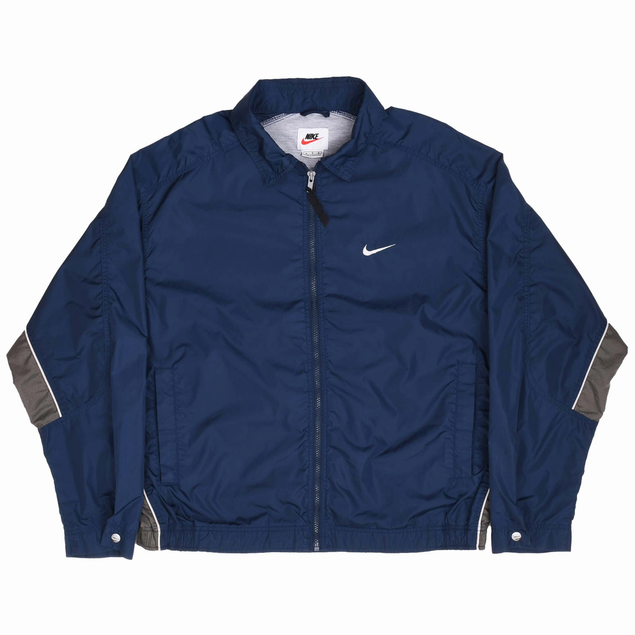 VINTAGE NIKE CLASSIC SWOOSH BLUE WINDBREAKER JACKET 1990S SIZE LARGE