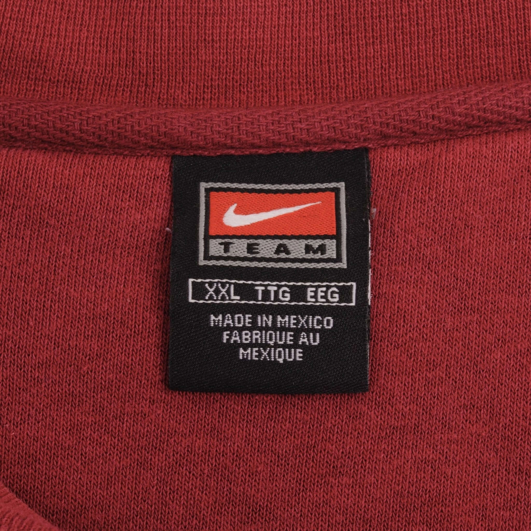 VINTAGE RED BURGUNDY NIKE CLASSIC SWOOSH SWEATSHIRT 1990S SIZE 2XL