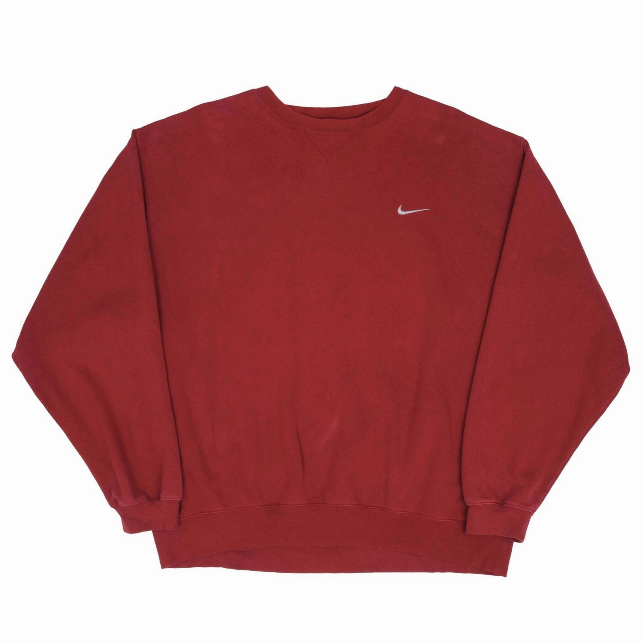 VINTAGE RED BURGUNDY NIKE CLASSIC SWOOSH SWEATSHIRT 1990S SIZE 2XL