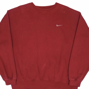 VINTAGE RED BURGUNDY NIKE CLASSIC SWOOSH SWEATSHIRT 1990S SIZE 2XL